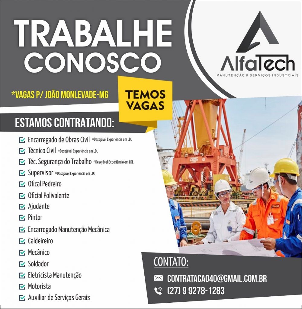 AlfaTech – Vagas para João Monlevade-MG