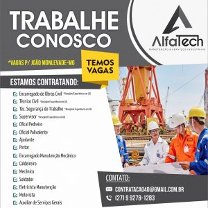AlfaTech – Vagas para João Monlevade-MG