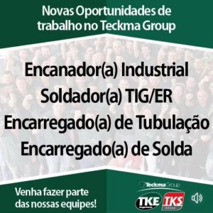 Novas Oportunidades de Trabalho no Teckma Group.