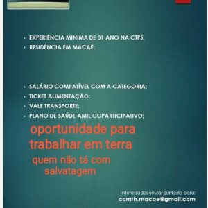 Oportunidade de Trabalho para Soldador TIG e Eletrodo Revestido Onshore