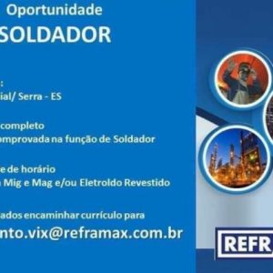 Oportunidade de trabalho para soldador na empresa Reframax.