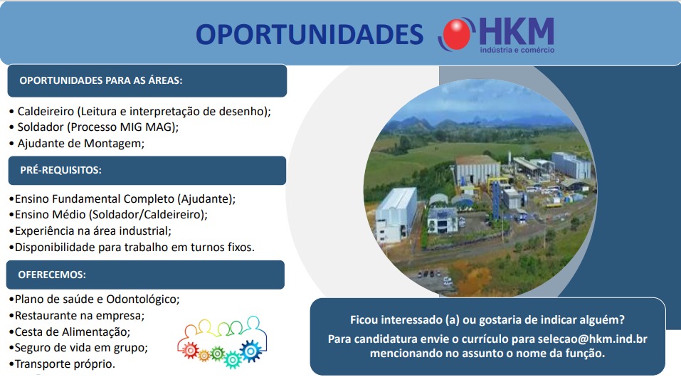 Oportunidades de Trabalho na Empresa KHM Indústria e Comércio