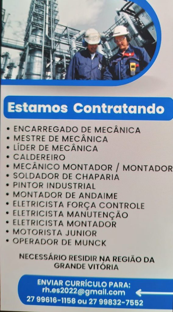 Oportunidade de Trabalho, Emprego e Serviços em diversas áreas e setores para quem mora na Grande Vitória